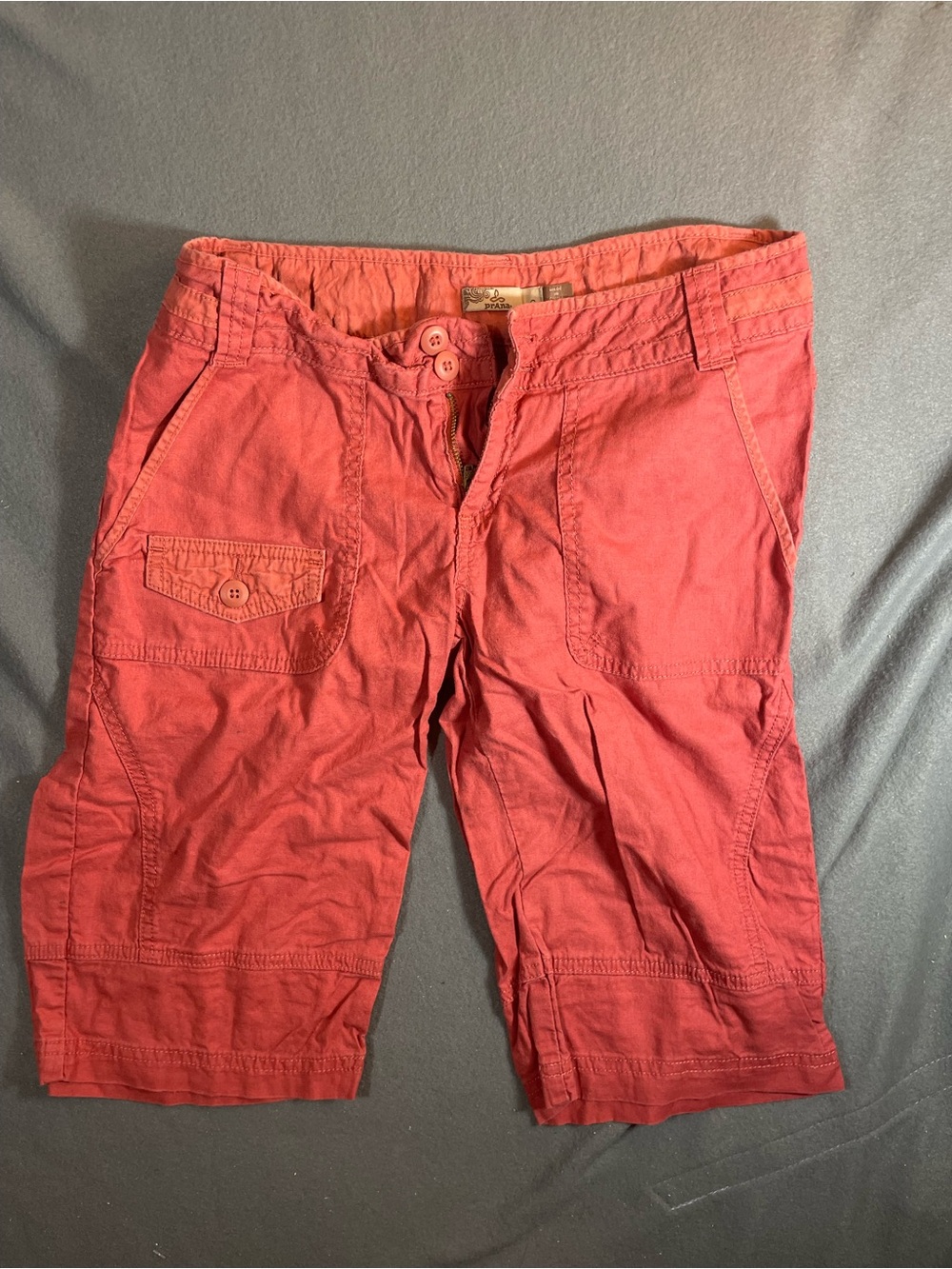 prAna Coral Terracotta Utility Bermuda Shorts | Size 6